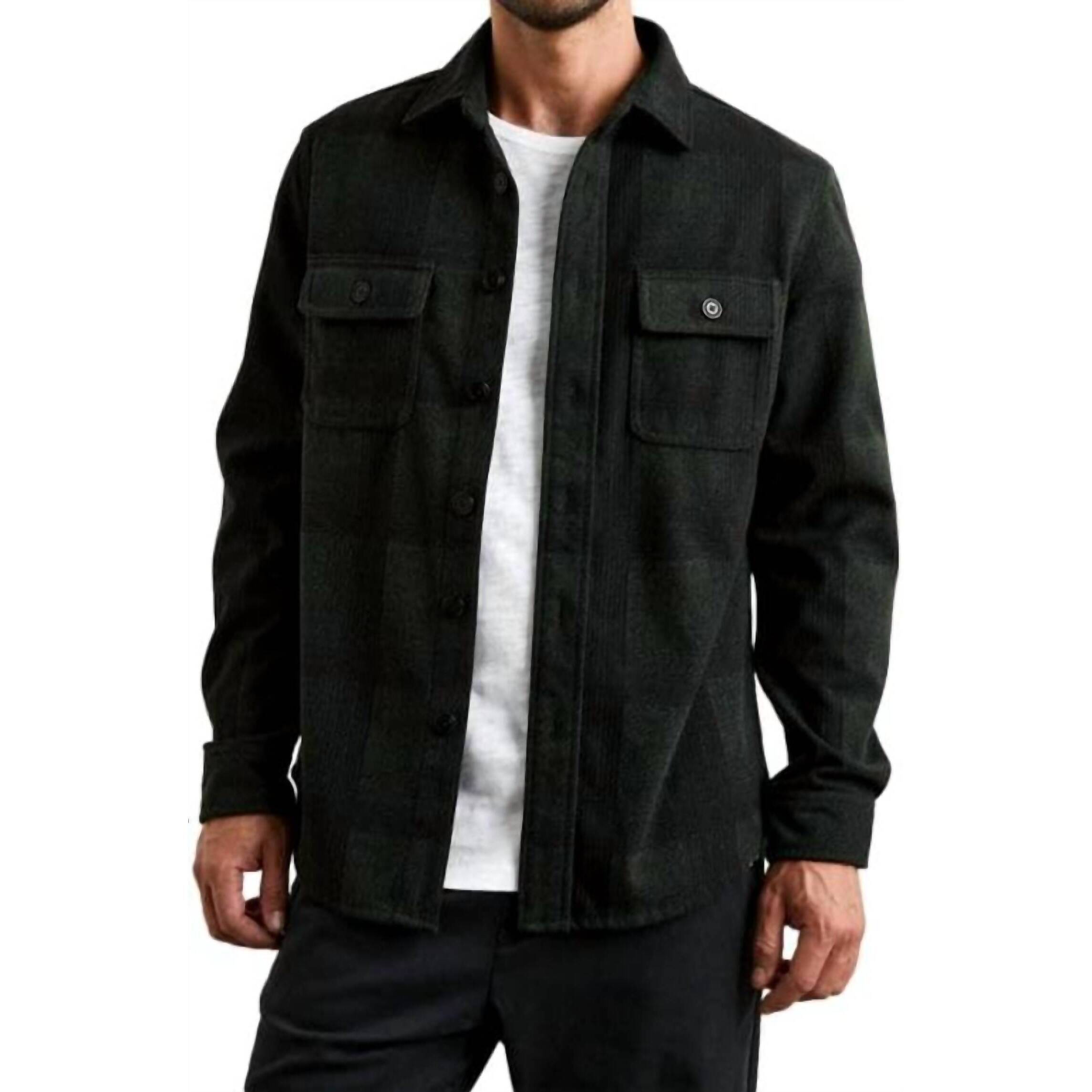 New Rails Alder Shirt Jacket In Evergreen Onyx